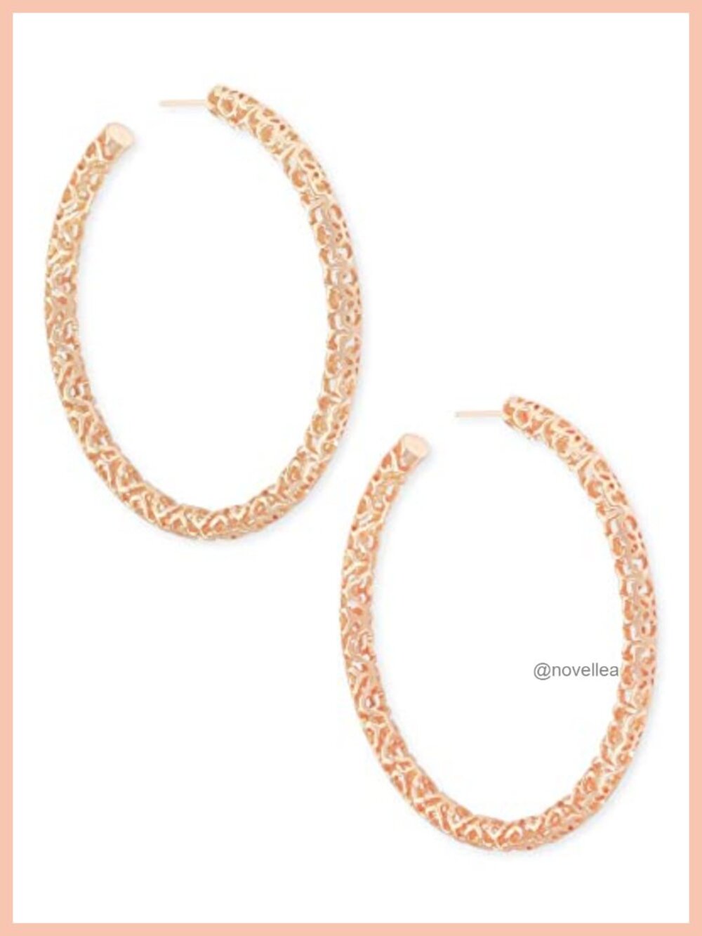 Kendra Scott Maggie Hoop Earrings 2.5 Inch Women's Jewelry Rose Gold Plated
